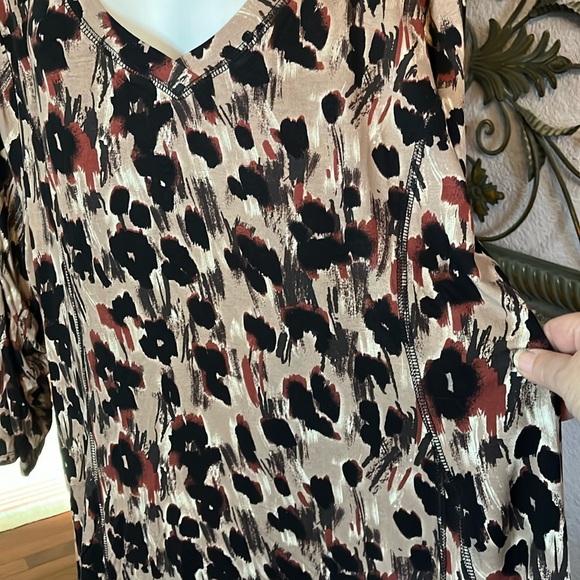 NWT AVENUE  Animal Print Dress -long sleeve knit fit & flare 4X - Picture 6 of 14